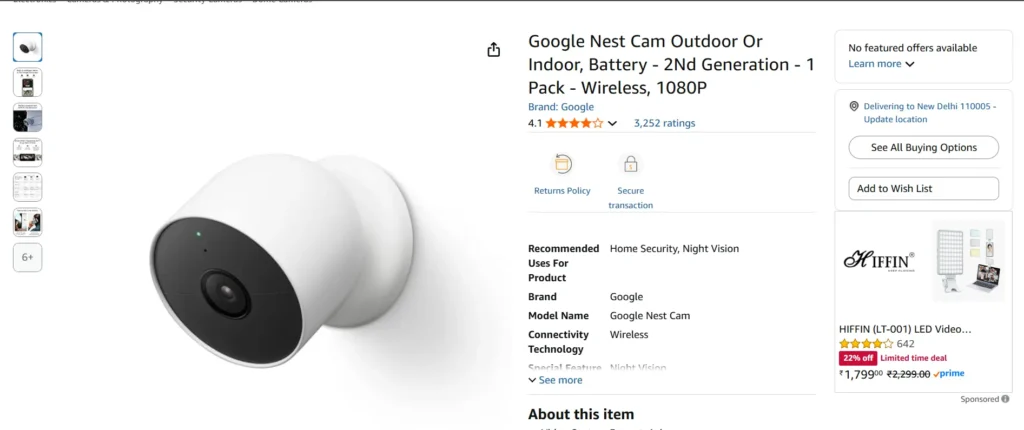 Google Nest Cam (Battery) - Home Security Camera