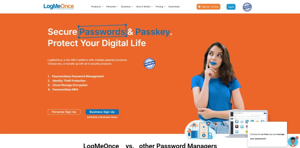 Password Manager-LogMeOnce -The most innovative options to log in.