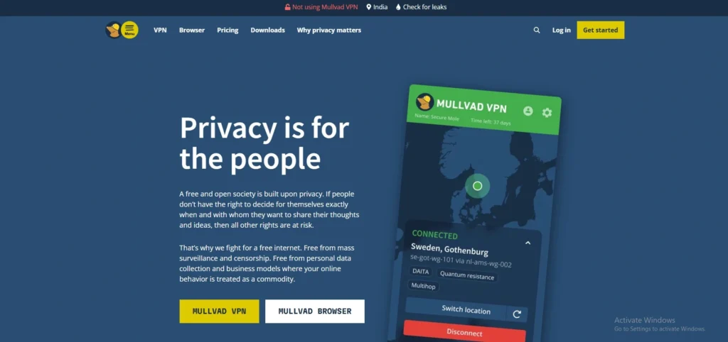 VPN for India-Mullvad VPN