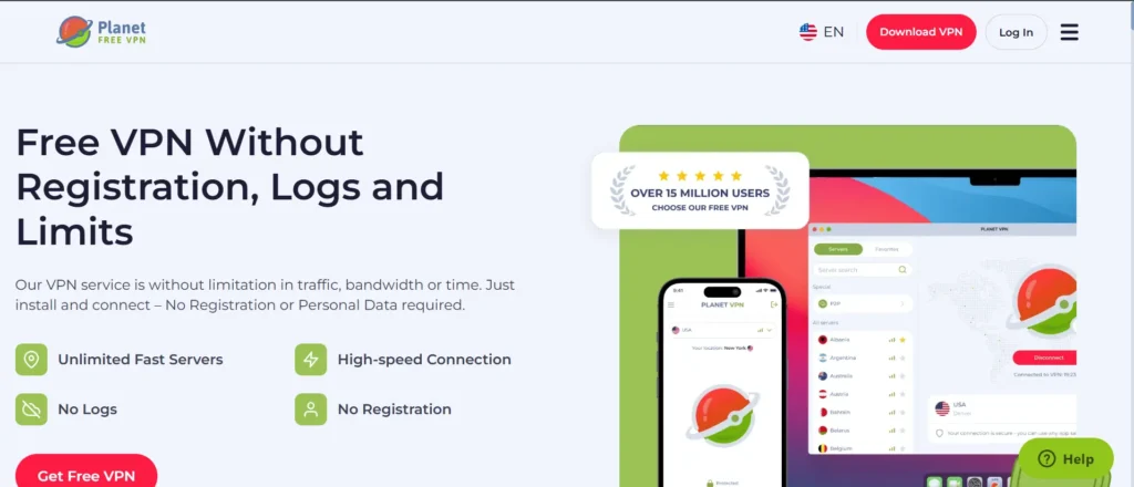 Planet VPN  - Free VPN for Firefox