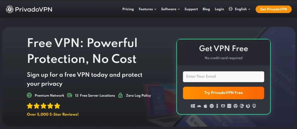 PrivadoVPN - Free VPN for Firefox