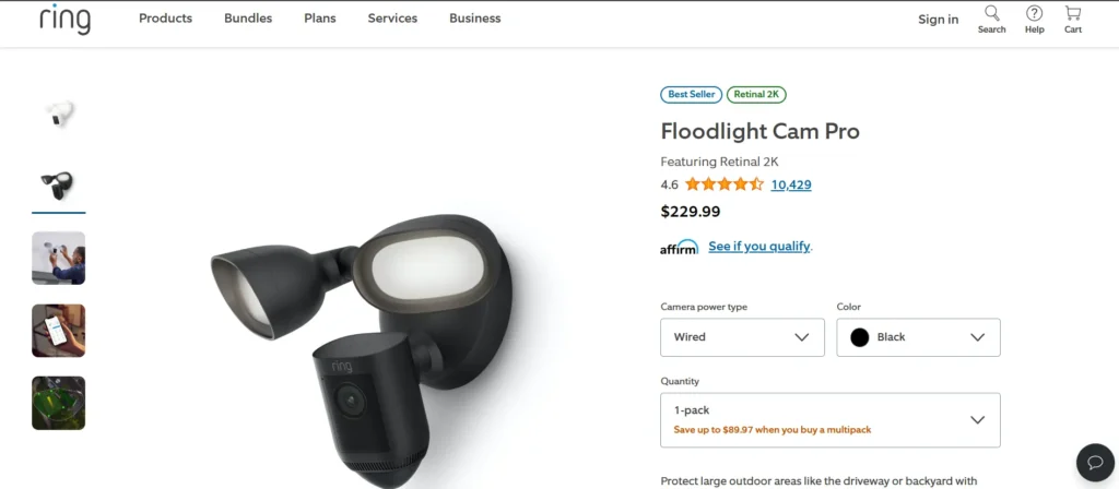 Ring Floodlight Cam Wired Pro - Home Security Camera