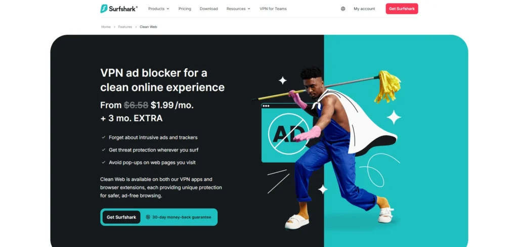 Surfshark CleanWeb-Ad Blockers