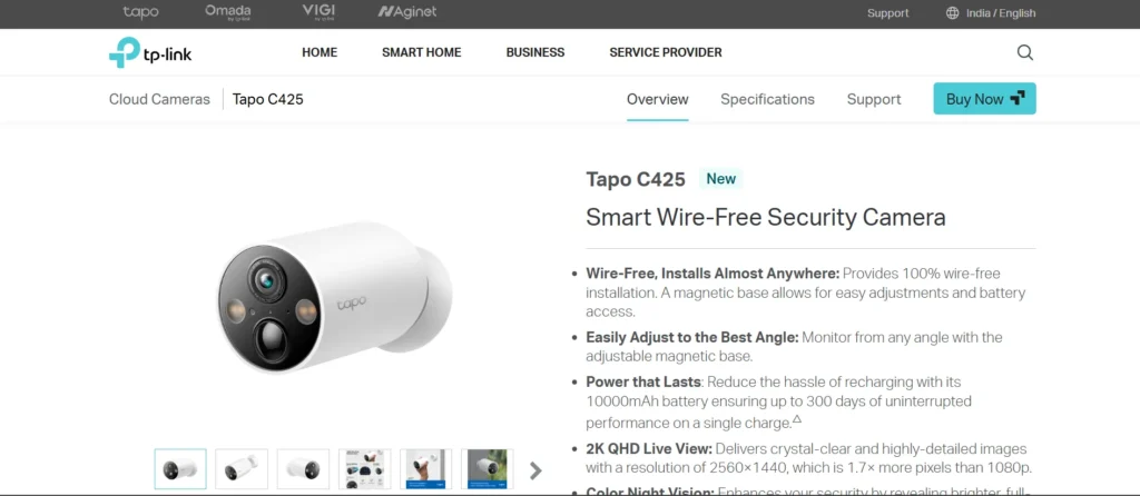 TP-Link Tapo 2K Magnetic Camera Wireless - Home Security Camera