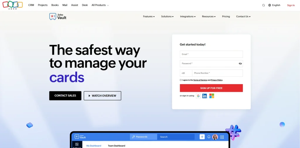 Password Manager-Zoho Vault -Most suitable among Zoho users