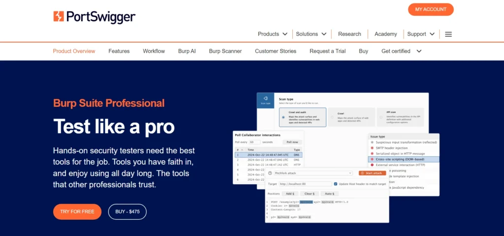 Website Vulnerability Scanner - Burp Suite Professional