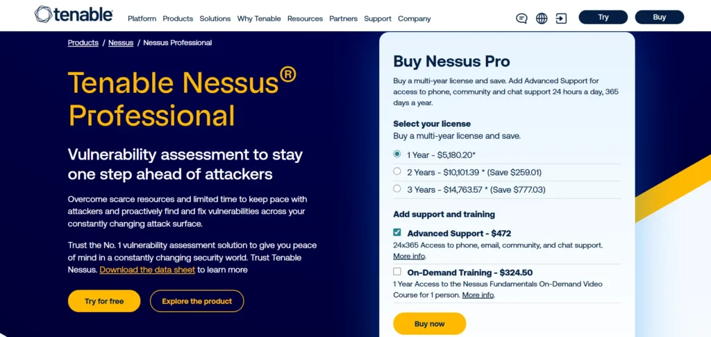 Website Vulnerability Scanner - Nessus Professional