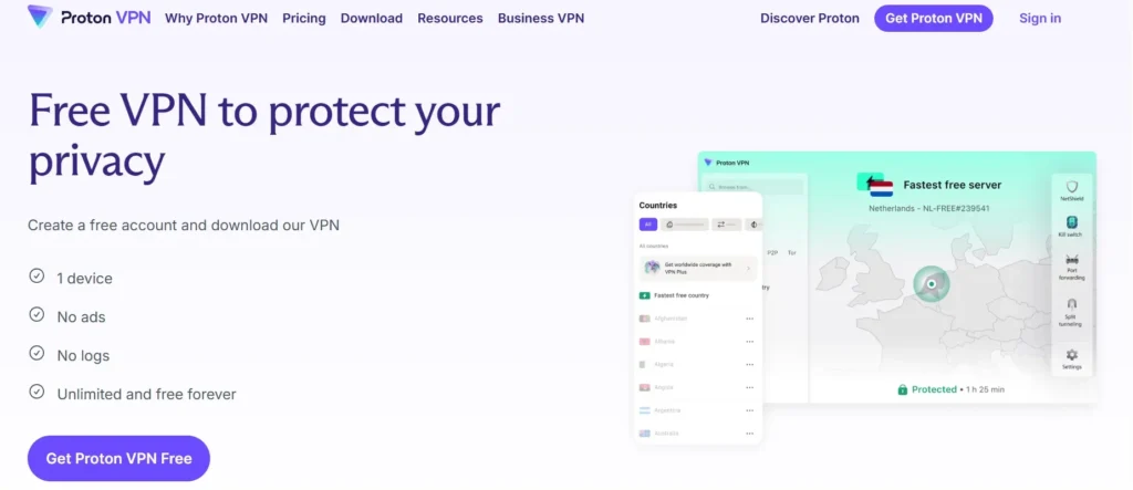 VPN for Netflix - Proton VPN