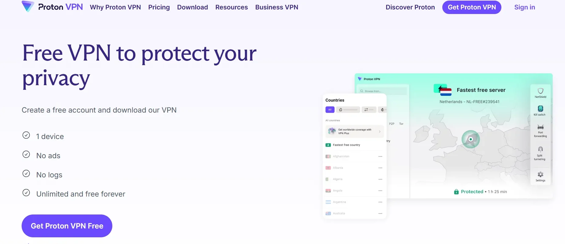 Proton VPN   - Surfshark VPN Alternative