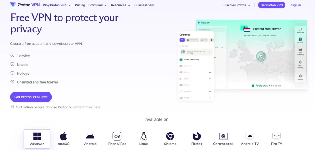 Proton VPN- VPN For France