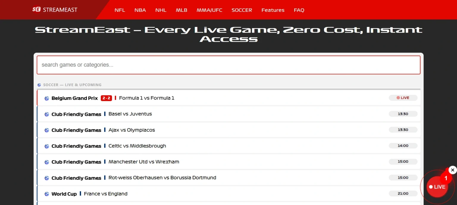 SportSurge Alternative- StreamEast