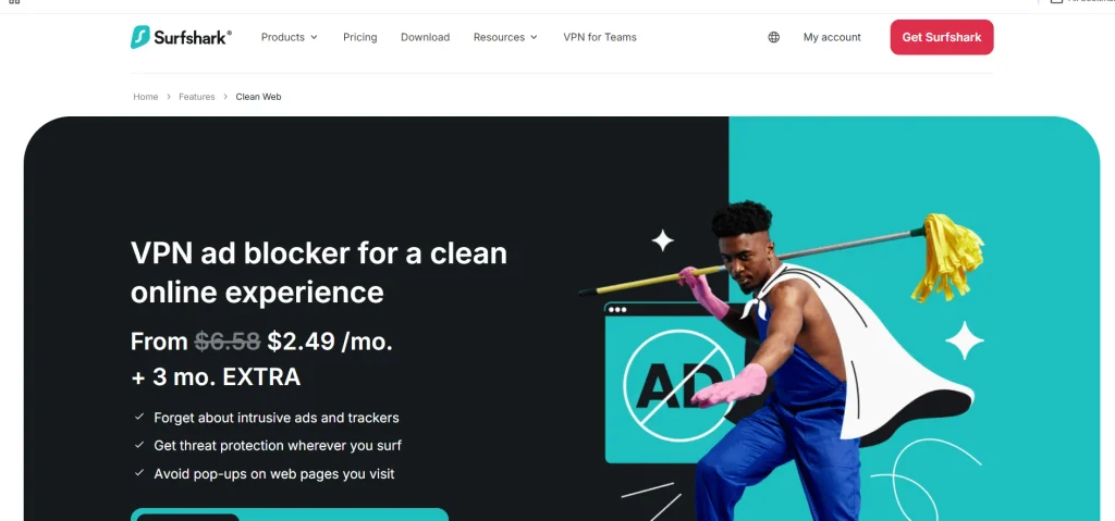Ad Blocker For Twitch-Surfshark CleanWeb